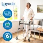 Loyoda Aluminum Folding Walker - Image 2